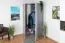 Armoire d’angle Lede 02 | 2 portes battantes | gris, chêne, blanc | 190 x 90 x 90 cm | Chambre jeune