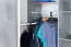 Armoire d’angle Lede 02 | 2 portes battantes | gris, chêne, blanc | 190 x 90 x 90 cm | Chambre jeune