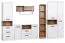 Armoire avec beaucoup d'espace de rangement Fafe 01, Couleur : Chêne Riviera / Blanc - Dimensions : 195 x 88 x 54 cm (h x l x p), avec une tringle à vêtements et 8 compartiments