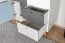 Armoire penderie 3 portes enfant Syrina 04 | Blanc / Gris / Bleu | 202 x 104 x 55 cm
