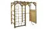 Echafaudage à grimper S10 avec mur d'escalade, échelle en bois, filet à grimper, échelle de corde, corde à grimper et barre fixe - Dimensions : 220 x 100 cm (l x p)