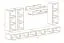 Meuble mural salon Hompland 56 noir | 170 x 320 x 40 cm | Push-to-open, LED bleue, design moderne