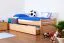 Lit pour enfant / Lit gigogne 90 x 200 cm | Bois massif: Hêtre | Laqué Naturel |incl. 2ème couchette 90 x 190 cm extensible et 2 Sommiers à lattes Abbildung