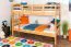 Bois massif Lit superposé pour enfants et adolescents | Dimension du matelas: 90 x 200 cm | Laqué Naturel | convertible en 2 lits simples | Qualité premium | Incl. Sommier à lattes déroulable Abbildung