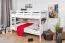 Bois massif Lit superposé pour enfants et adolescents | Dimension du matelas: 120 x 190 cm | Laqué Blanc | convertible en 2 lits simples | Qualité premium | Incl. Sommier à lattes déroulable Abbildung