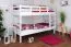Bois massif Lit superposé pour enfants et adolescents | Dimension du matelas: 90 x 190 cm | Laqué Blanc | convertible en 2 lits simples | Qualité premium | Incl. Sommier à lattes déroulable Abbildung