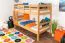 Bois massif Lit superposé pour enfants et adolescents | Dimension du matelas: 90 x 200 cm | Laqué Naturel | convertible en 2 lits simples | Qualité premium | Incl. Sommier à lattes déroulable Abbildung