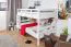 Bois massif Lit superposé pour enfants et adolescents | Dimension du matelas: 120 x 190 cm | Laqué Blanc | convertible en 2 lits simples | Qualité premium | Incl. Sommier à lattes déroulable Abbildung