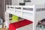 Bois massif Lit superposé pour enfants et adolescents | Dimension du matelas: 120 x 190 cm | Laqué Blanc | convertible en 2 lits simples | Qualité premium | Incl. Sommier à lattes déroulable Abbildung
