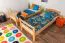 Bois massif Lit superposé pour enfants et adolescents | Dimension du matelas: 90 x 200 cm | Laqué Naturel | convertible en 2 lits simples | Qualité premium | Incl. Sommier à lattes déroulable Abbildung