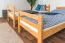 Bois massif Lit superposé pour enfants et adolescents | Dimension du matelas: 90 x 190 cm | Laqué Naturel | convertible en 2 lits simples | Qualité premium | Incl. Sommier à lattes déroulable Abbildung