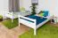 Bois massif Lit superposé pour enfants et adolescents | Dimension du matelas: 120 x 190 cm | Laqué Blanc | convertible en 2 lits simples | Qualité premium | Incl. Sommier à lattes déroulable Abbildung