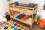 Bois massif Lit superposé pour enfants et adolescents | Dimension du matelas: 90 x 200 cm | Laqué Naturel | convertible en 2 lits simples | Qualité premium | Incl. Sommier à lattes déroulable Abbildung
