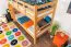 Bois massif Lit superposé pour enfants et adolescents | Dimension du matelas: 90 x 200 cm | Laqué Naturel | convertible en 2 lits simples | Qualité premium | Incl. Sommier à lattes déroulable Abbildung