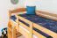 Bois massif Lit superposé pour enfants et adolescents | Dimension du matelas: 90 x 200 cm | Laqué Naturel | convertible en 2 lits simples | Qualité premium | Incl. Sommier à lattes déroulable Abbildung