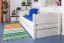 Lit pour enfant 90 x 200 cm | Bois massif: Hêtre | Laqué Blanc | incl. 2 tiroirs et sommier à lattes Abbildung