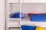 Lit superposé pour enfant 90 x 200 cm + coffre de lit / espace de rangement/Lit gigogne | Bois massif: Hêtre | Laqué Blanc |convertible/séparable en 2 lits simples | Incl. Sommier à lattes déroulable Abbildung