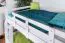 Lit superposé pour enfant 140 x 200 cm | Bois massif: Hêtre | Laqué Blanc | convertible en 2 lits simples | Qualité premium | Incl. Sommier à lattes déroulable Abbildung