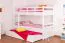 Lit superposé pour enfant 90 x 200 cm + coffre de lit / espace de rangement/Lit gigogne | Bois massif: Hêtre | Laqué Blanc |convertible/séparable en 2 lits simples | Incl. Sommier à lattes déroulable Abbildung