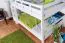 Lit superposé pour enfant 140 x 200 cm | Bois massif: Hêtre | Laqué Blanc | convertible en 2 lits simples | Qualité premium | Incl. Sommier à lattes déroulable Abbildung