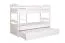 90 x 200 cm Lit superposé d'adolescent avec coffre de lit comme 3ème surface de couchage | Bois massif: Hêtre | Laqué Blanc | convertible en 2 lits simples | Coffre de lit comme espace de rangement ou de couchage | Incl. Sommier à lattes déroulable Abbildung