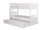 Lit superposé pour enfant 90 x 200 cm + coffre de lit / espace de rangement/Lit gigogne | Bois massif: Hêtre | Laqué Blanc |convertible/séparable en 2 lits simples | Incl. Sommier à lattes déroulable Abbildung