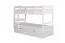 Lit superposé pour enfant 90 x 200 cm + coffre de lit / espace de rangement/Lit gigogne | Bois massif: Hêtre | Laqué Blanc |convertible/séparable en 2 lits simples | Incl. Sommier à lattes déroulable Abbildung