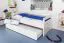 Lit pour enfant 90 x 200 cm avec Lit gigogne 90 x 190 cm | Bois massif: Hêtre | Laqué Blanc |incl. 2ème couchette 90 x 190 cm extensible et 2 Sommiers à lattes Abbildung