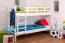 Lit superposé pour enfant 90 x 200 cm | Bois massif: Hêtre | Laqué Blanc | convertible en 2 lits simples | Qualité premium | Incl. Sommier à lattes déroulable Abbildung