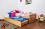 Cadre de lit pour enfants 90 x 200 cm avec Lit gigogne 90 x 190 cm | Bois massif: Hêtre | Laqué Naturel |incl. 2ème couchette 90 x 190 cm extensible et 2 Sommiers à lattes Abbildung