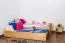 Cadre de lit pour enfants 90 x 200 cm avec Lit gigogne 90 x 190 cm | Bois massif: Hêtre | Laqué Naturel |incl. 2ème couchette 90 x 190 cm extensible et 2 Sommiers à lattes Abbildung