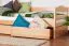 Lit pour enfant 90 x 200 cm |incl. espace de rangement / 2 tiroirs | Bois massif: Hêtre | Laqué Naturel | incl. Sommier à lattes Abbildung