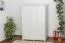 Armoire | 3 portes battantes | 2 tiroirs | 5 casiers | avec tringle à vêtements | 135 cm de large | Bois massif | Couleur: Blanc Abbildung