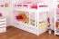 90 x 200 cm Lit superposé avec espace de rangement / 2 tiroirs pour enfants Bois massif: Hêtre | Laqué Blanc | convertible en 2 lits simples | Qualité premium | Incl. Sommier à lattes déroulable Abbildung