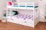 90 x 200 cm Lit superposé avec espace de rangement / 2 tiroirs pour enfants Bois massif: Hêtre | Laqué Blanc | convertible en 2 lits simples | Qualité premium | Incl. Sommier à lattes déroulable Abbildung