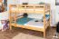 Lit superposé pour enfants 140 x 200 cm | Bois massif: Hêtre | Laqué Naturel | convertible en 2 lits simples | Incl. Sommier à lattes déroulable Abbildung