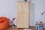 Armoire | 2 portes battantes | 1 tiroir | 4 casiers | avec tringle à vêtements | 92 cm de large | Bois massif | Couleur: Naturel Abbildung
