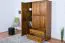 Armoire | 3 portes battantes | 2 tiroirs | 5 casiers | avec tringle à vêtements | 135 cm de large | Bois massif | Couleur: Chêne Rustique Abbildung