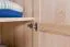 Armoire | 2 portes battantes | 1 tiroir | 4 casiers | avec tringle à vêtements | 92 cm de large | Bois massif | Couleur: Naturel Abbildung