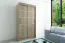 100 cm de large Armoire à portes coulissantes avec 2 portes | 5 casiers | 2 tringles à vêtements | Couleur : Chêne Sonoma Abbildung