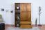 Armoire | 3 portes battantes | 2 tiroirs | 5 casiers | avec tringle à vêtements | 135 cm de large | Bois massif | Couleur: Chêne Rustique Abbildung