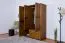 Armoire | 3 portes battantes | 2 tiroirs | 5 casiers | avec tringle à vêtements | 135 cm de large | Bois massif | Couleur: Chêne Rustique Abbildung