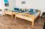Lit superposé avec Lit double 160 x 200 cm | Bois massif: Hêtre | Laqué Naturel | convertible en deux lits simples | Incl. Sommier à lattes déroulable Abbildung