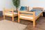 Lit superposé pour enfants 90 x 190 cm | Bois massif: Hêtre | Laqué Naturel | convertible en 2 lits simples | Incl. Sommier à lattes déroulable Abbildung