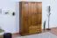 Armoire | 3 portes battantes | 2 tiroirs | 5 casiers | avec tringle à vêtements | 135 cm de large | Bois massif | Couleur: Chêne Rustique Abbildung