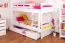 90 x 200 cm Lit superposé avec espace de rangement / 2 tiroirs pour enfants Bois massif: Hêtre | Laqué Blanc | convertible en 2 lits simples | Qualité premium | Incl. Sommier à lattes déroulable Abbildung