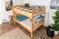 Lit superposé pour enfants 140 x 200 cm | Bois massif: Hêtre | Laqué Naturel | convertible en 2 lits simples | Incl. Sommier à lattes déroulable Abbildung