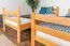 Lit superposé pour enfants 90 x 190 cm | Bois massif: Hêtre | Laqué Naturel | convertible en 2 lits simples | Incl. Sommier à lattes déroulable Abbildung