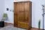 Armoire | 3 portes battantes | 2 tiroirs | 5 casiers | avec tringle à vêtements | 135 cm de large | Bois massif | Couleur: Chêne Rustique Abbildung