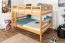 Lit superposé pour enfants 140 x 200 cm | Bois massif: Hêtre | Laqué Naturel | convertible en 2 lits simples | Incl. Sommier à lattes déroulable Abbildung